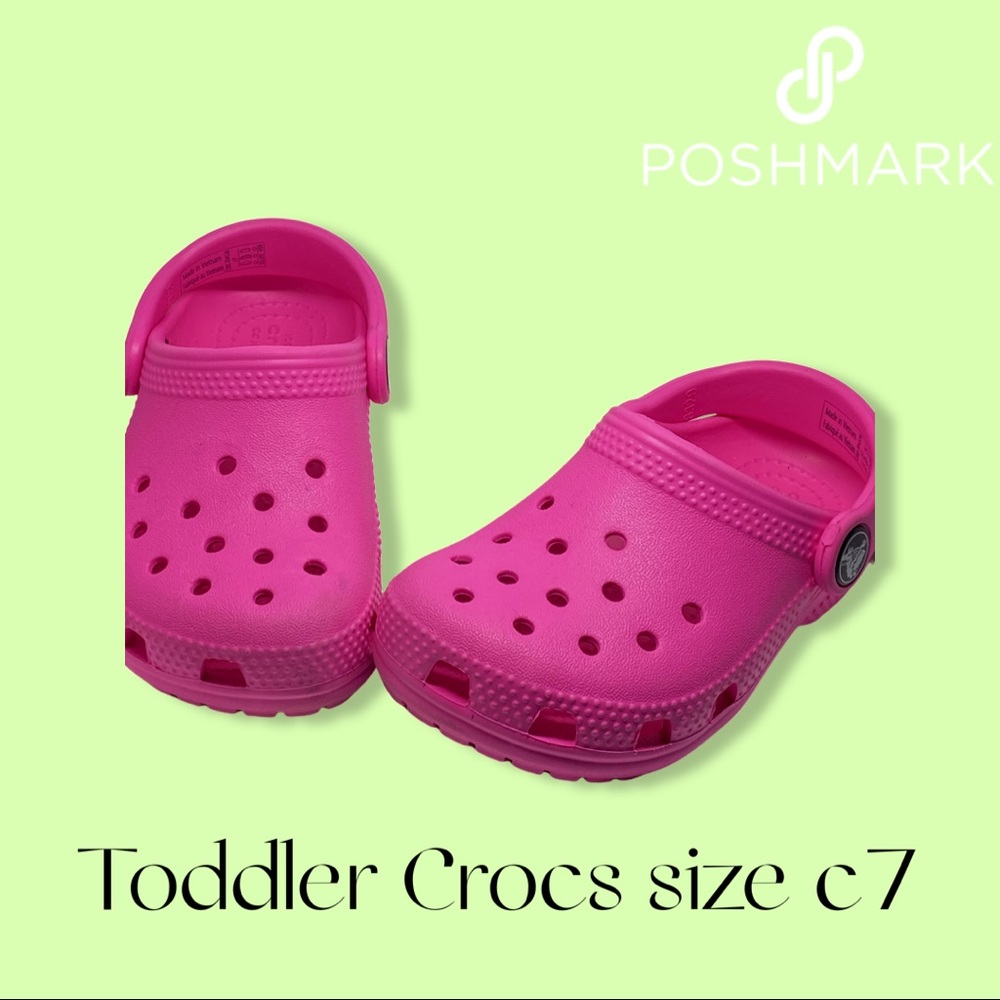 Toddler pink crocs worn once